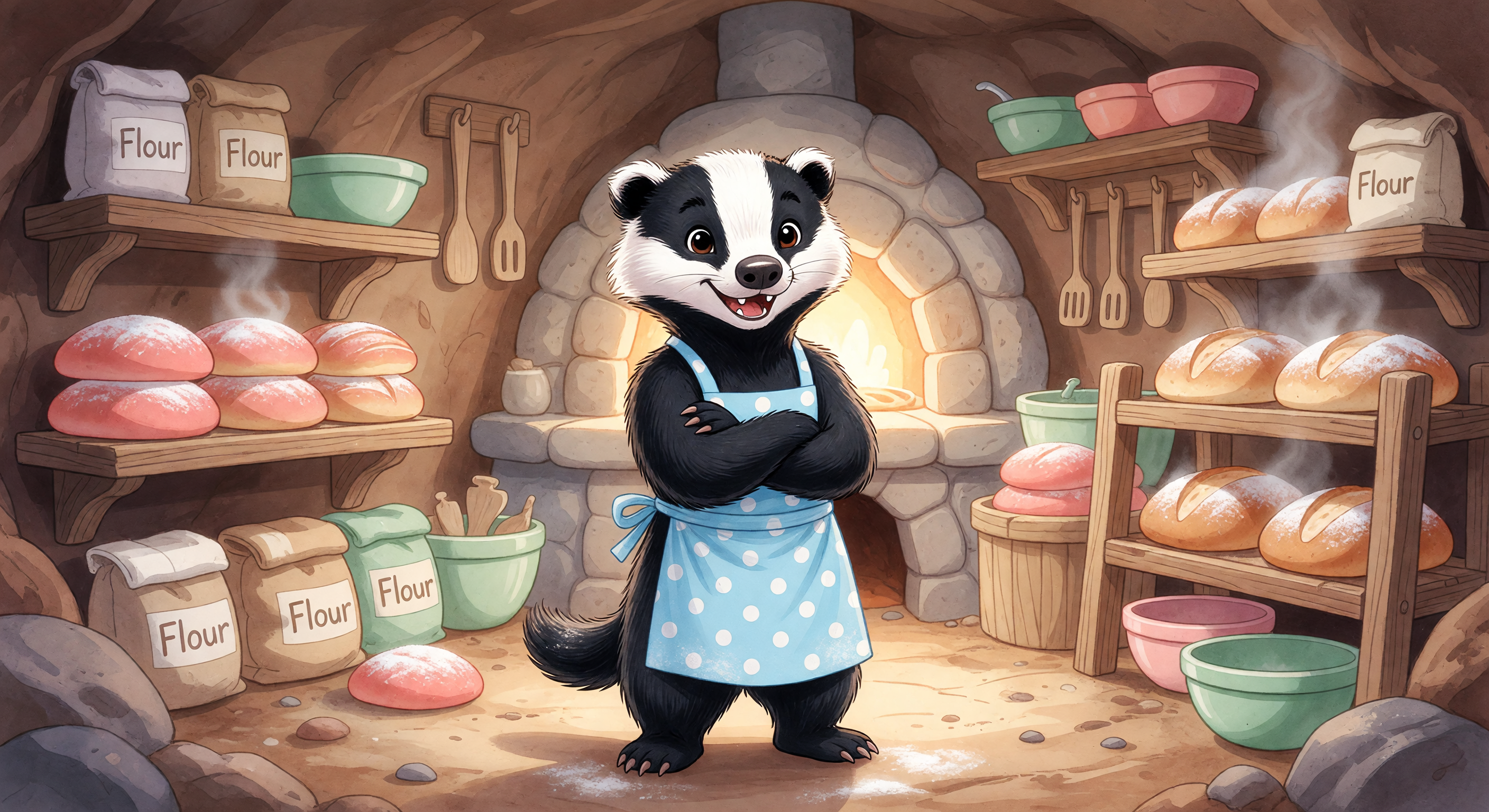 Benny the Brave Badger's Underground Bakery | Kids Bedtime Story