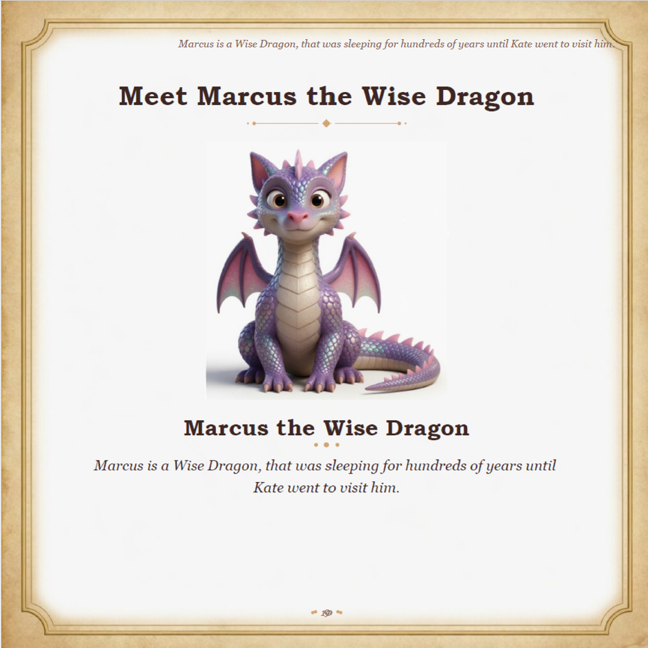 Marcus The Sleepy Wise Dragon  — page 1